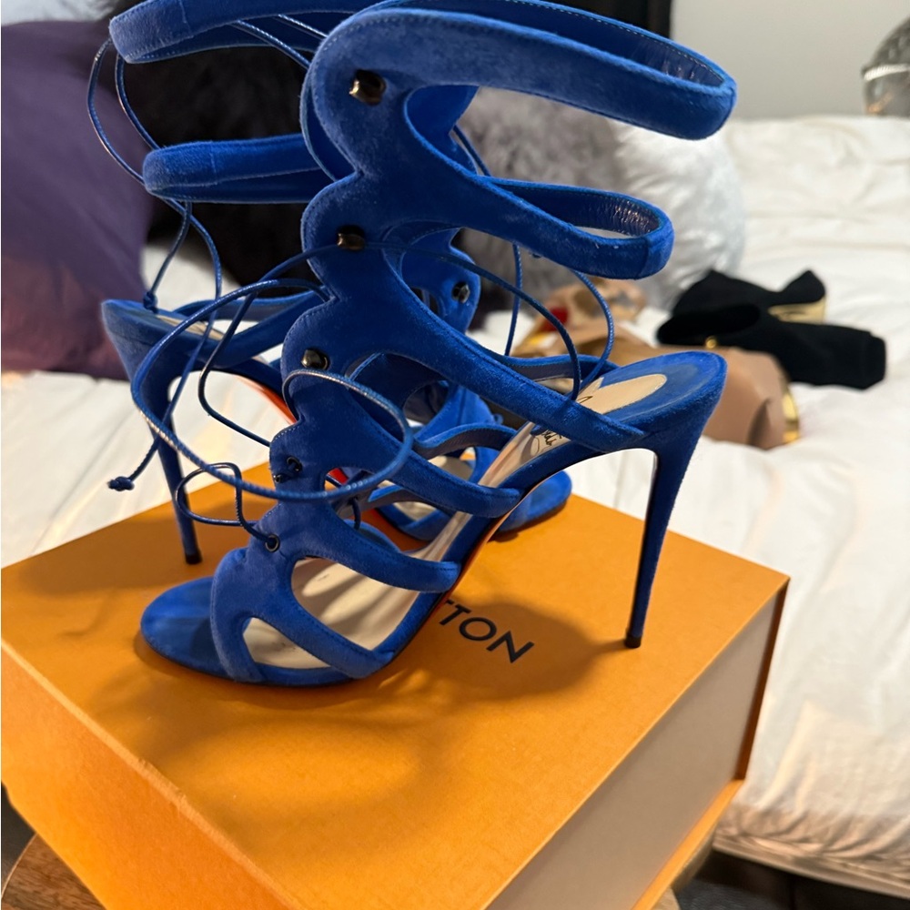 Christian Louboutin Vibrant Blue Strappy Heels